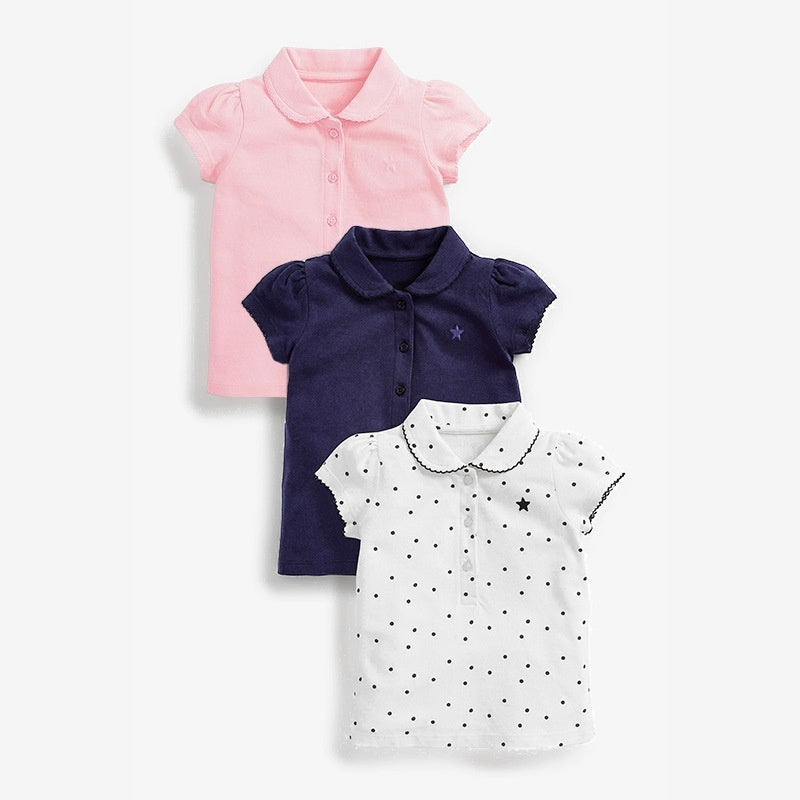 Les enfants d'été Top avec lapel collier pur coton enfants T-shirt