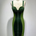 Army Green Sling Slim Tempérament Robe