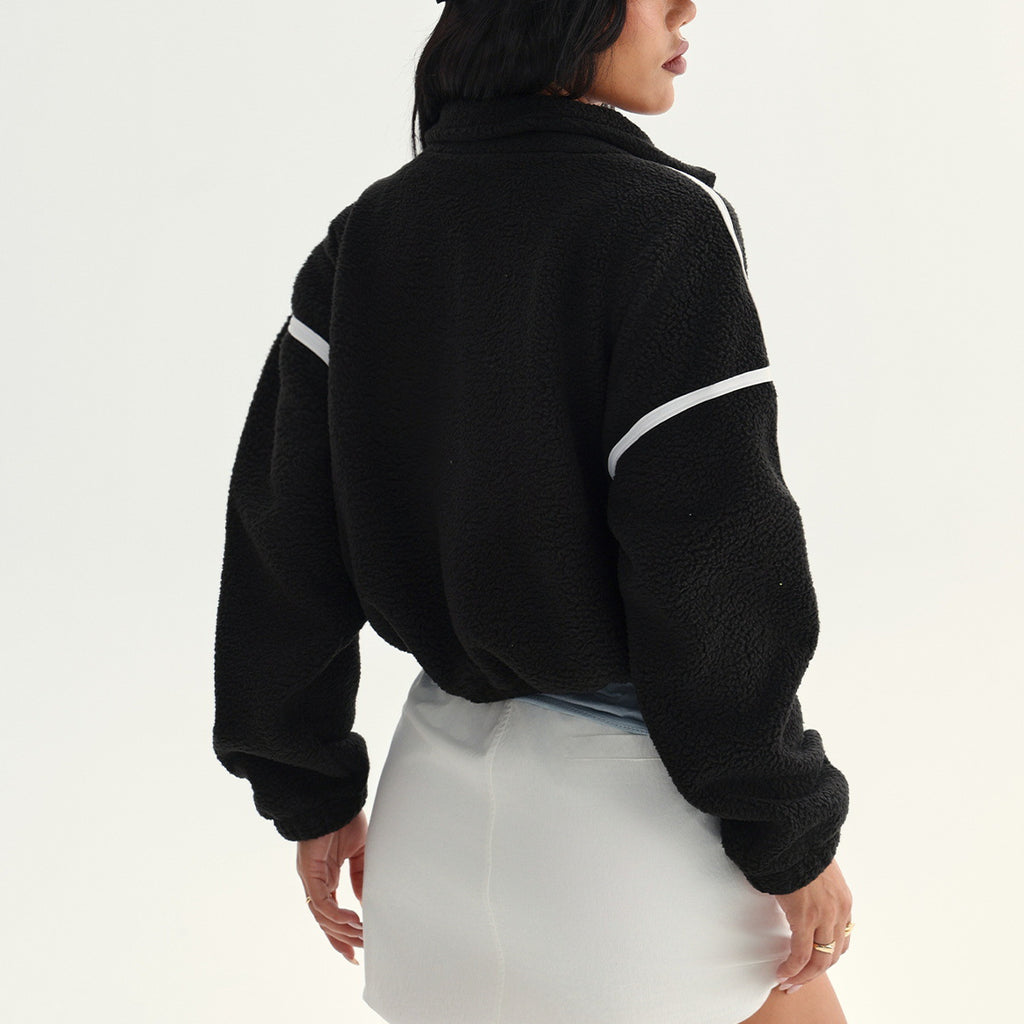 Manteau de sweater à col tortueux pour femmes