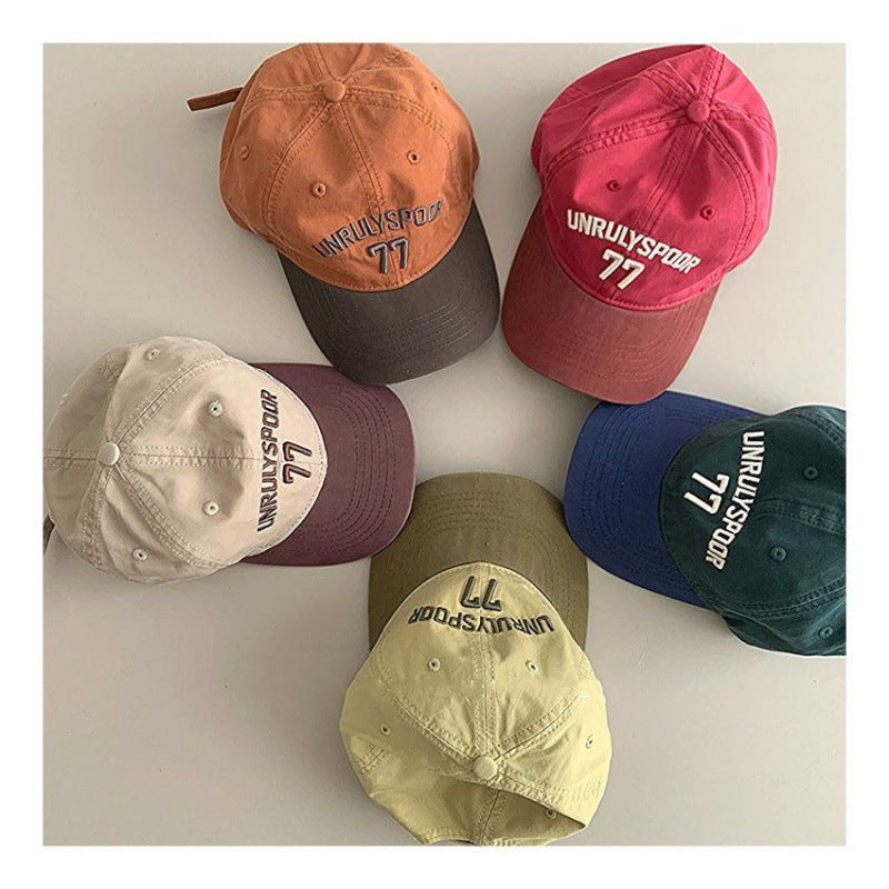 Stylish Casual Soft-crown Color-block Casquette de baseball pour enfants