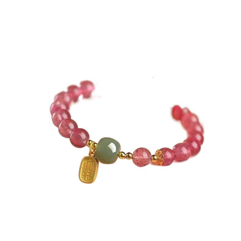 Bracelet en cristal Berry Attracts Peach Blossom Bracelet en cristal Berry Bracelet en cristal rose