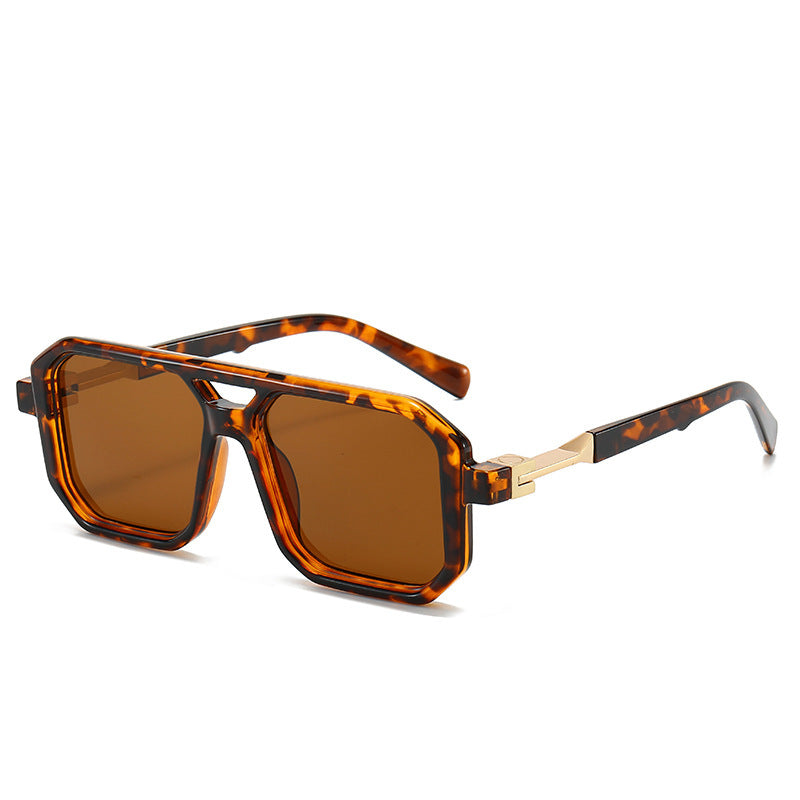 Retro Double Beam Pilot Catwalk Légères Lunettes de soleil de luxe Ins