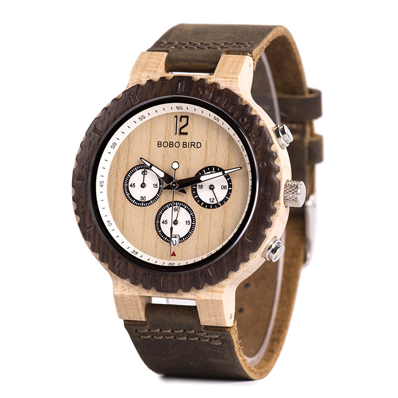 Montre Quartz en bois classique R08