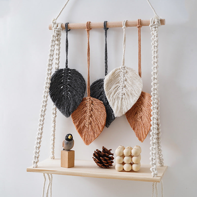 Minimalist bricolage Bohemian coton-chaîne tapisserie tissé