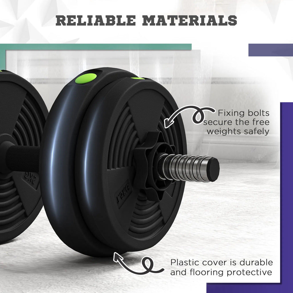 33LBS 2-en-1 Réglable Barbell & Dumbbells Set