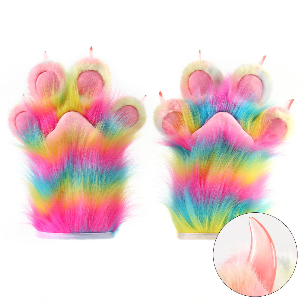 Gants de griffe à ongles en peluche accessoire
