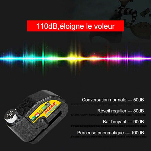 Réveil de moto disque verrou de frein poignée de poignée de poignée de sécurité vélo