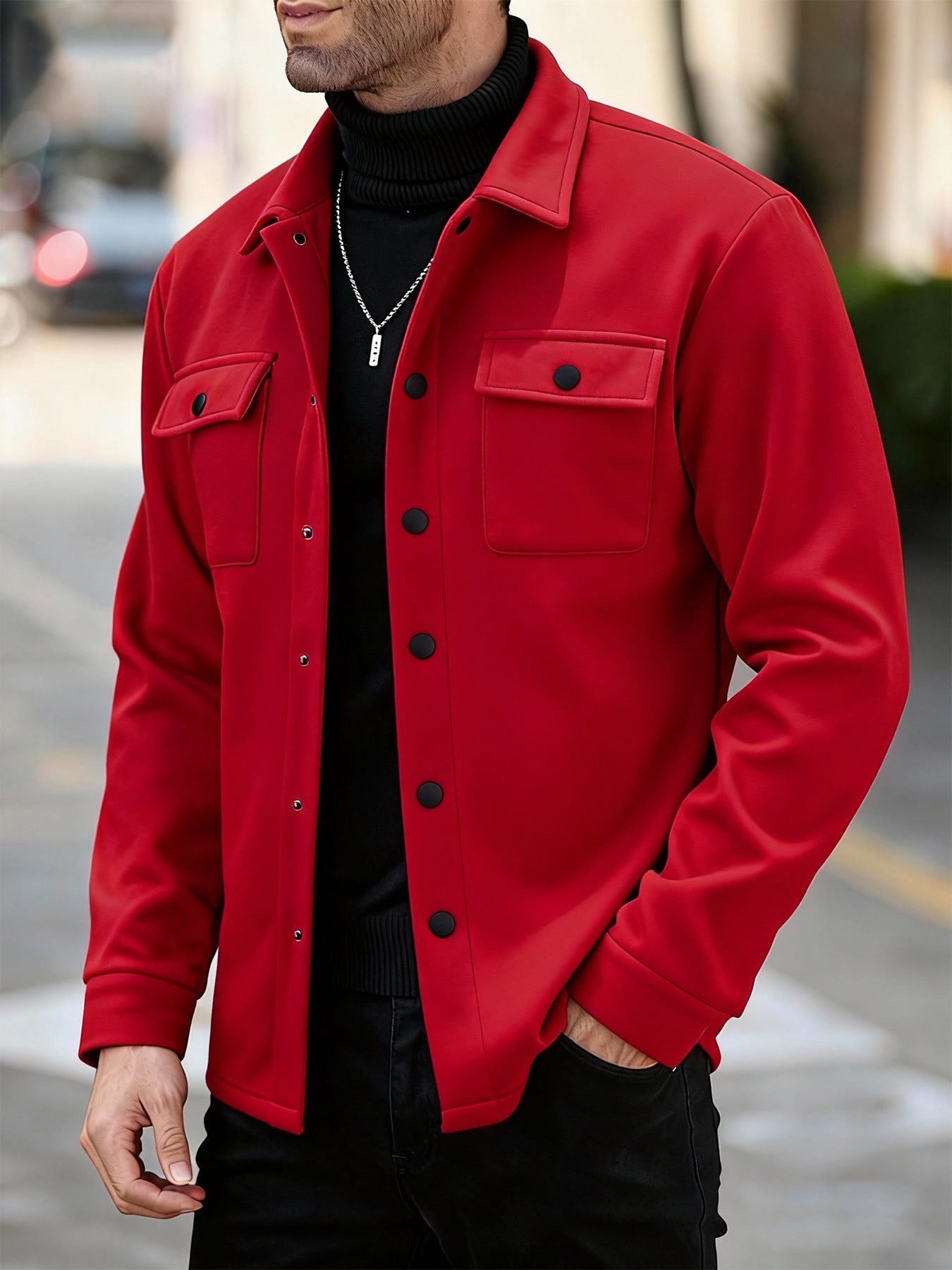 Veste casual homme élégant doublé de polaire Cardigan
