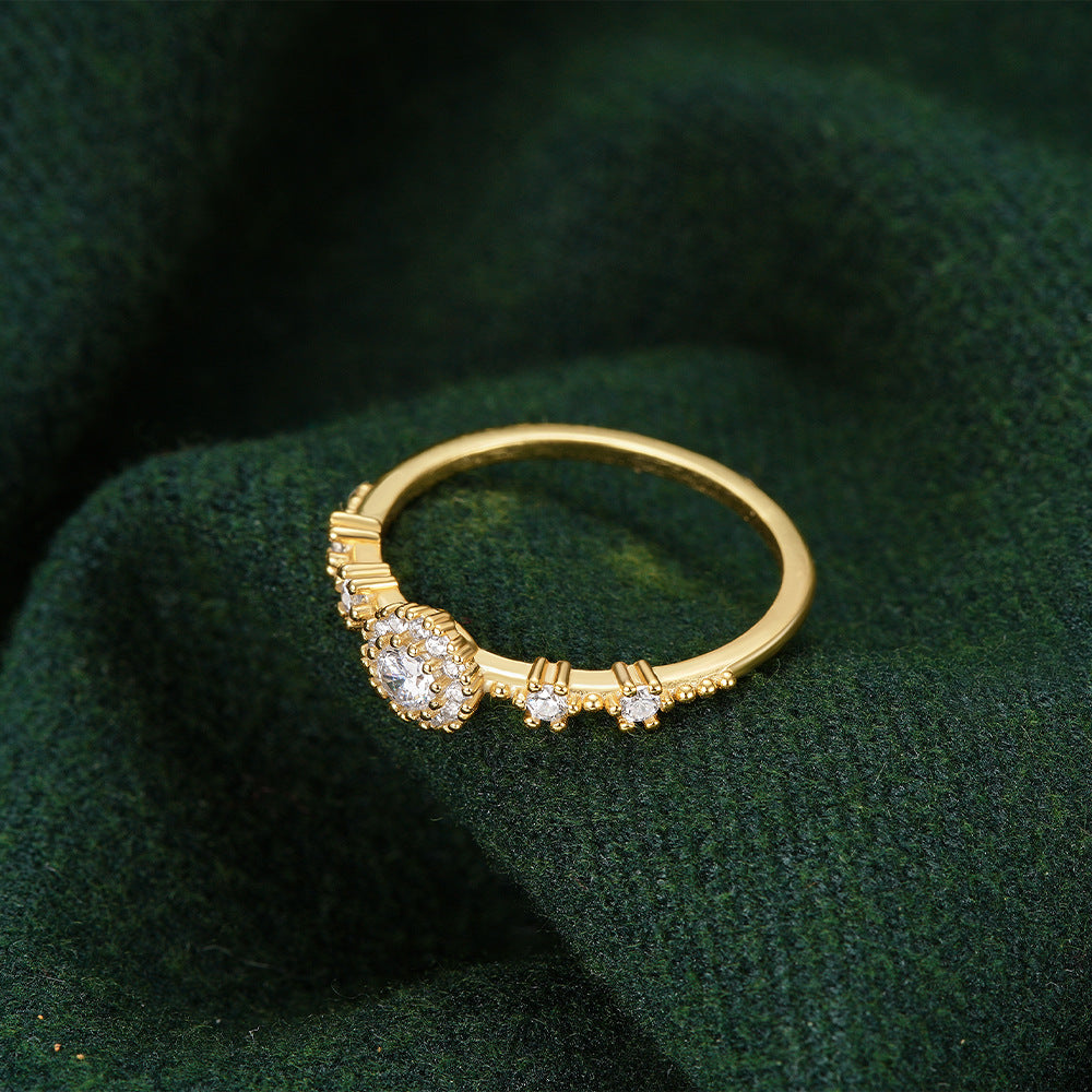 Entrée européenne et américaine Lux Flower Strass embeded Fermé 925 Argent Ro de haute qualité