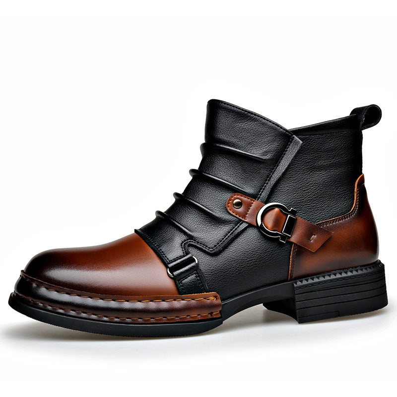 Bottes thermiques retro de style britannique avec fermeture éclair latérale