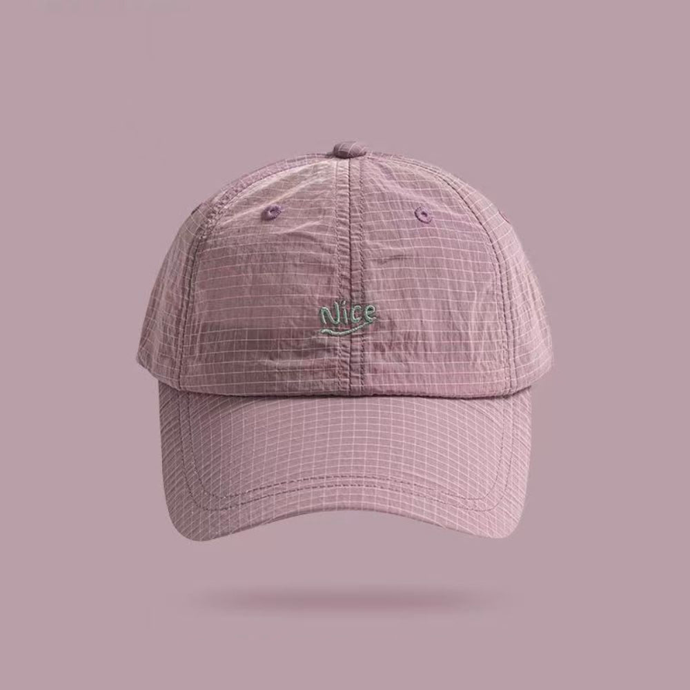 L'été des femmes fine-check brodé Belle lettre style mode et simple baseball Ca