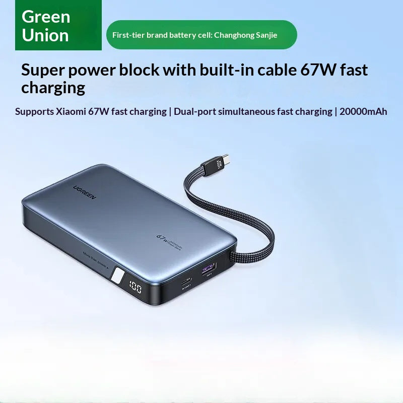 Banque de puissance Super UGREEN 67W avec câble USB-C intégré