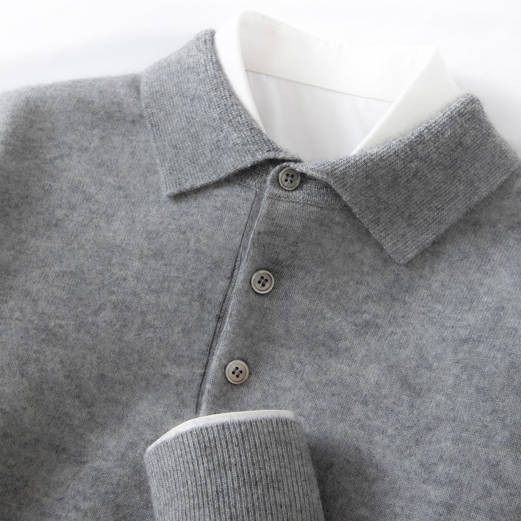 Hommes Polo-Neck Business-Casual Knitted Base Layer Arrivée