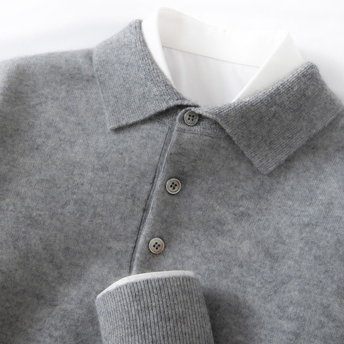 Hommes Polo-Neck Business-Casual Knitted Base Layer Arrivée