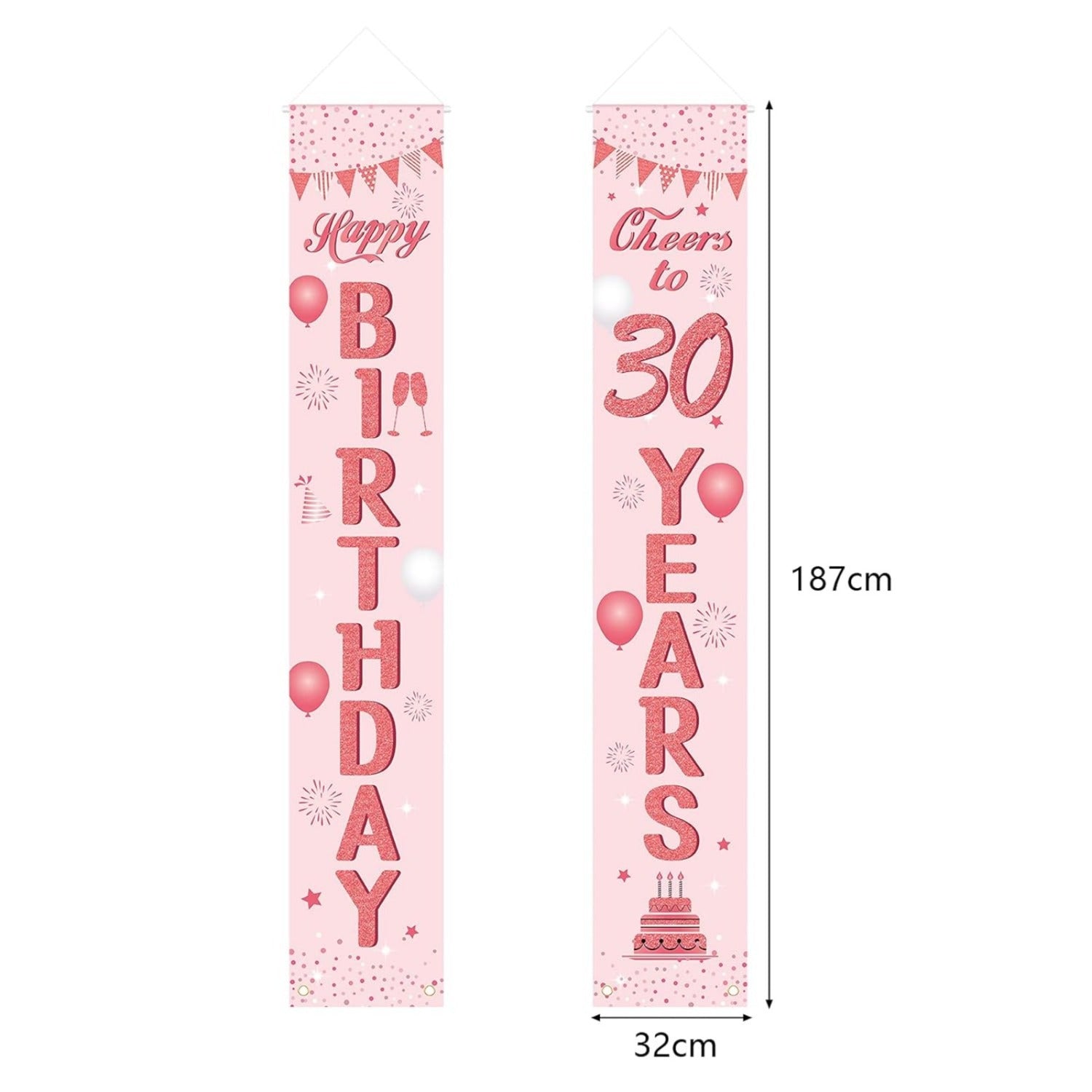 Ensemble de 2 décorations de portes pour 30 ans en or rose