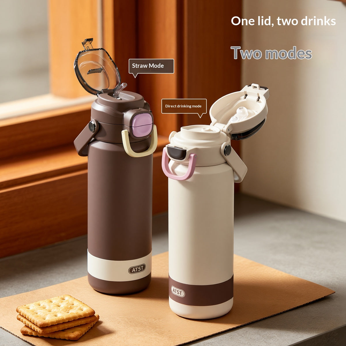 Bouteille d'eau isolante en acier inoxydable portable pour sports de plein air