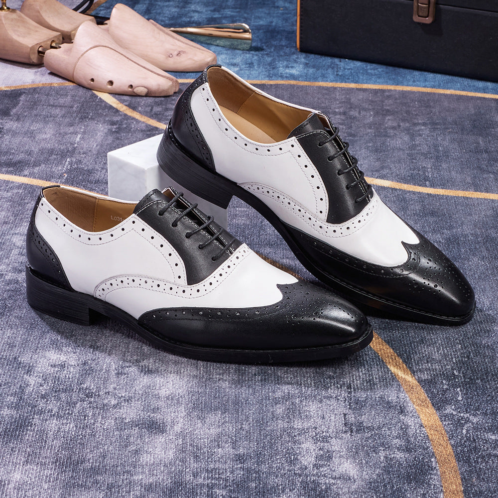 Brogues européennes et américaines pour hommes d'affaires et occasionnels portant des orteils pointus