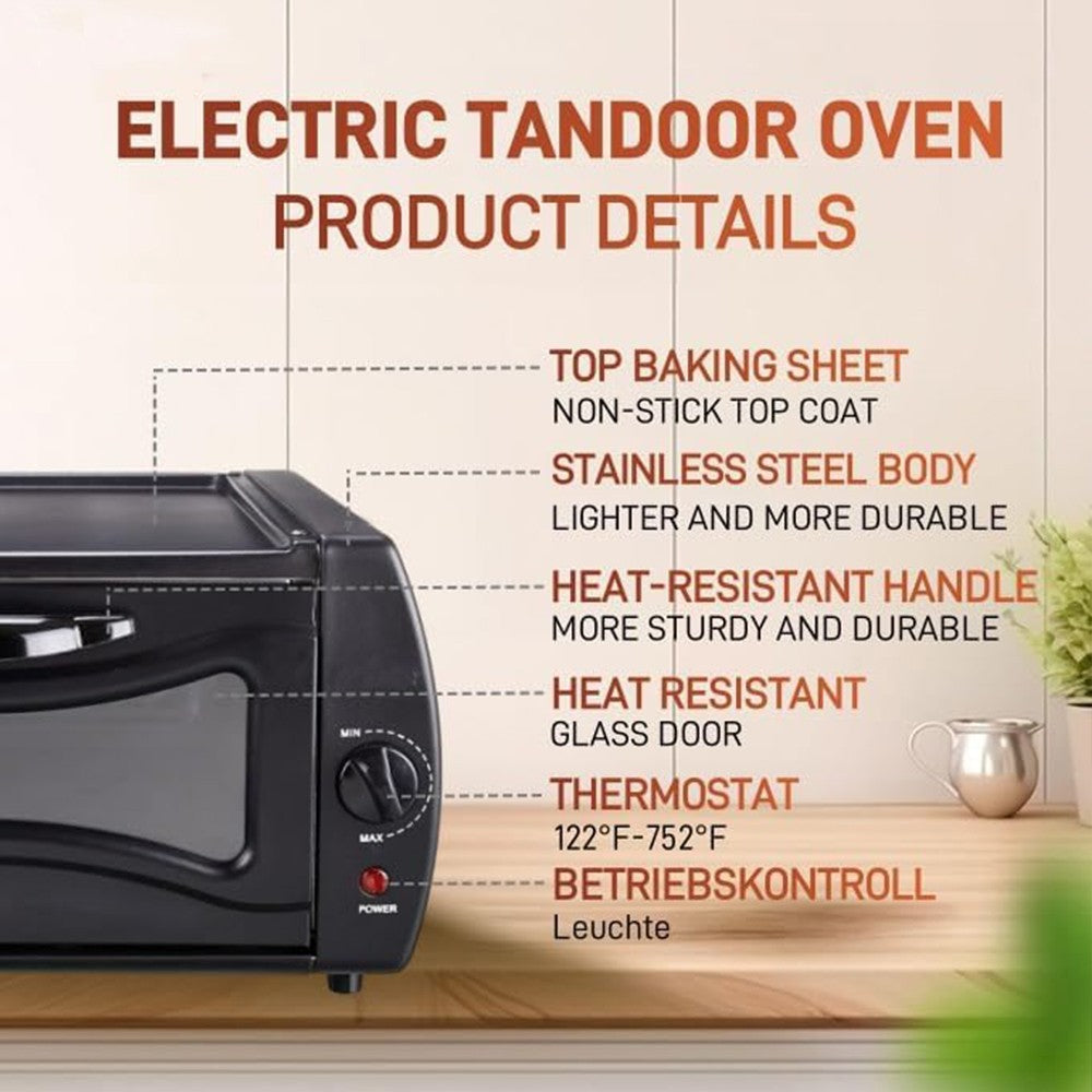 2100W Mini Four Chapati Roti Lahmacun Manakish Pizza Naan Bread Maker UK