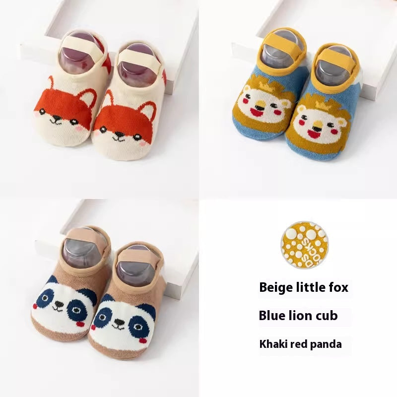 Chaussettes de coton antidérapantes imprimées mignons pour nourrissons et jeunes enfants