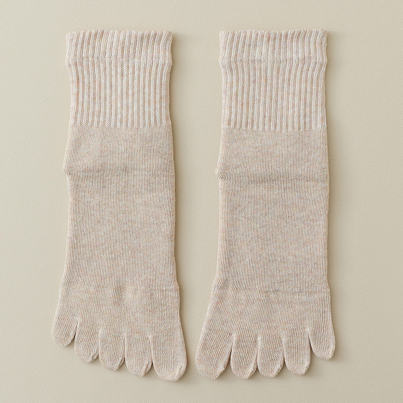 Chaussettes de coton à cinq orteils chaudes et épaisses doublées de molleton