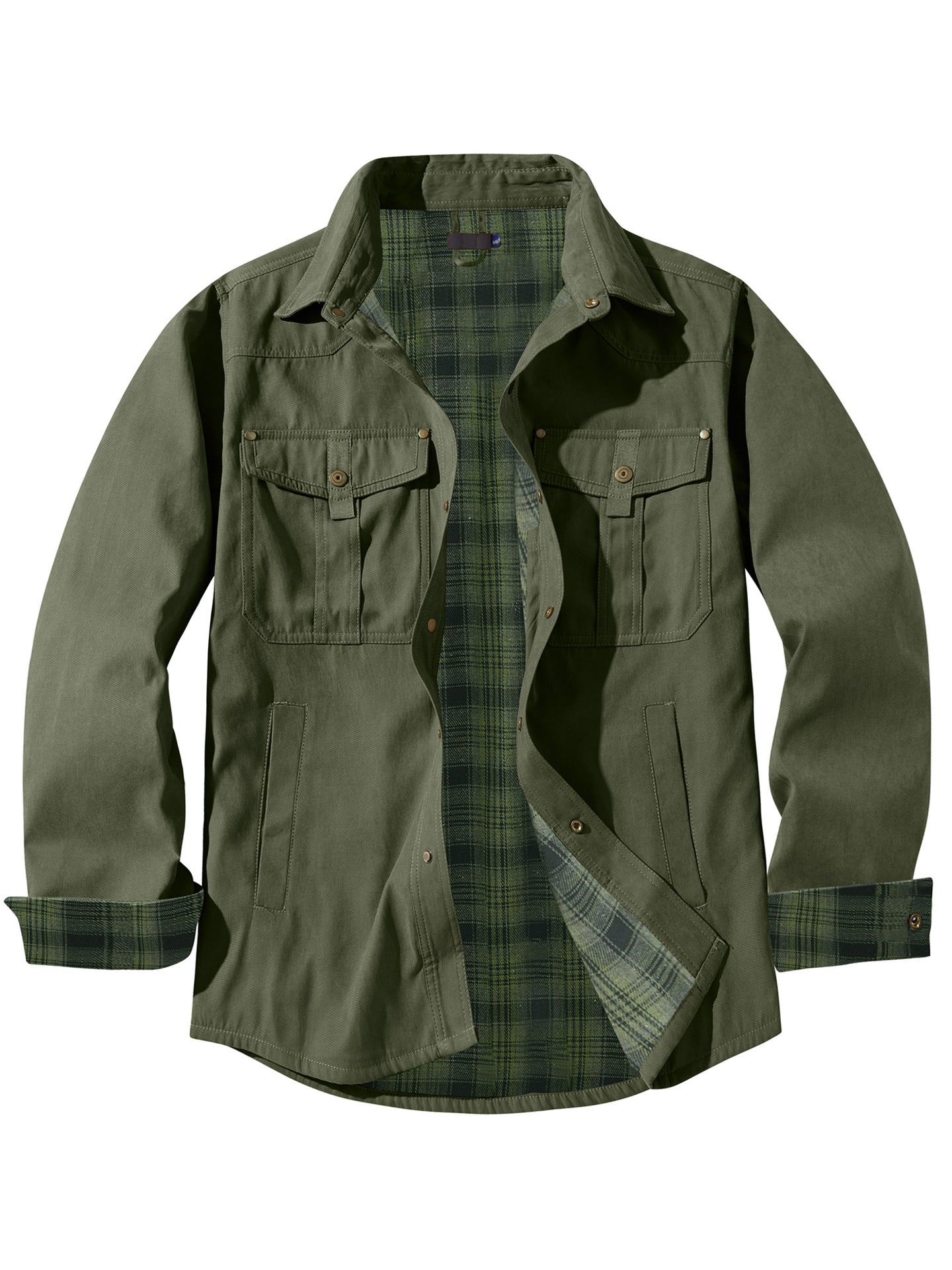 Homme Plus Taille Laps Plaid Flannel Casual Veste European American Retro Western Style Jac