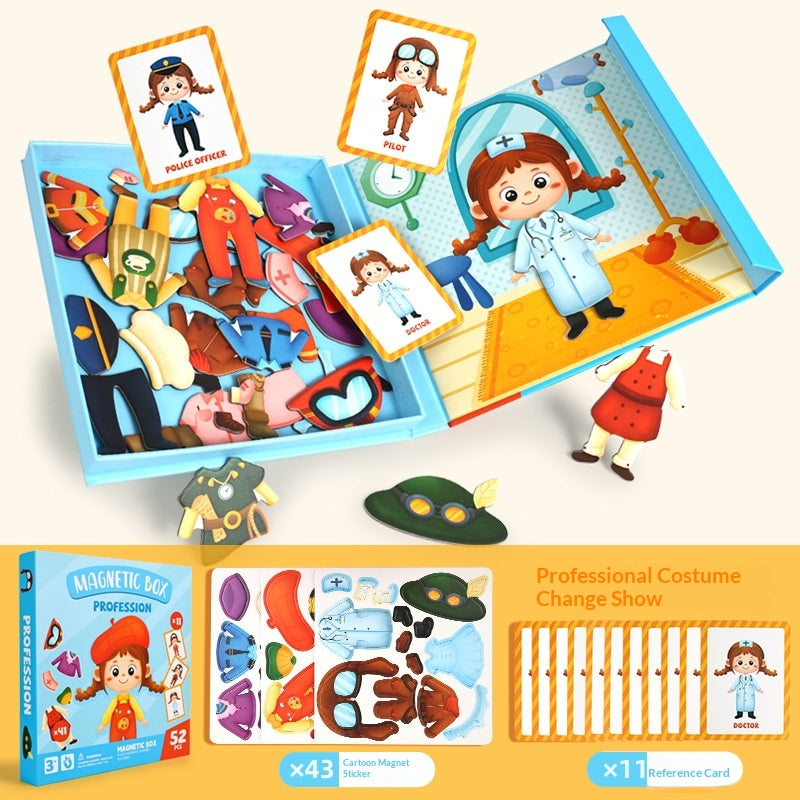 Princess and Prince Dress-Up Sticker Book Polyvalent Magnetic Dress-Up Game