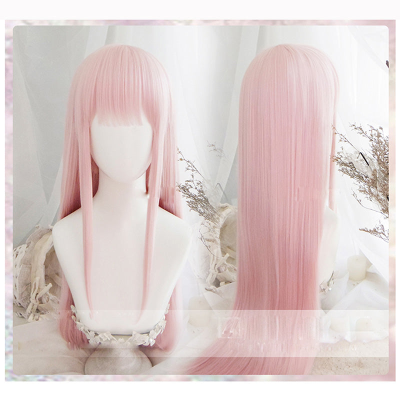 Perruque Cosplay simple couleur solide pour femmes