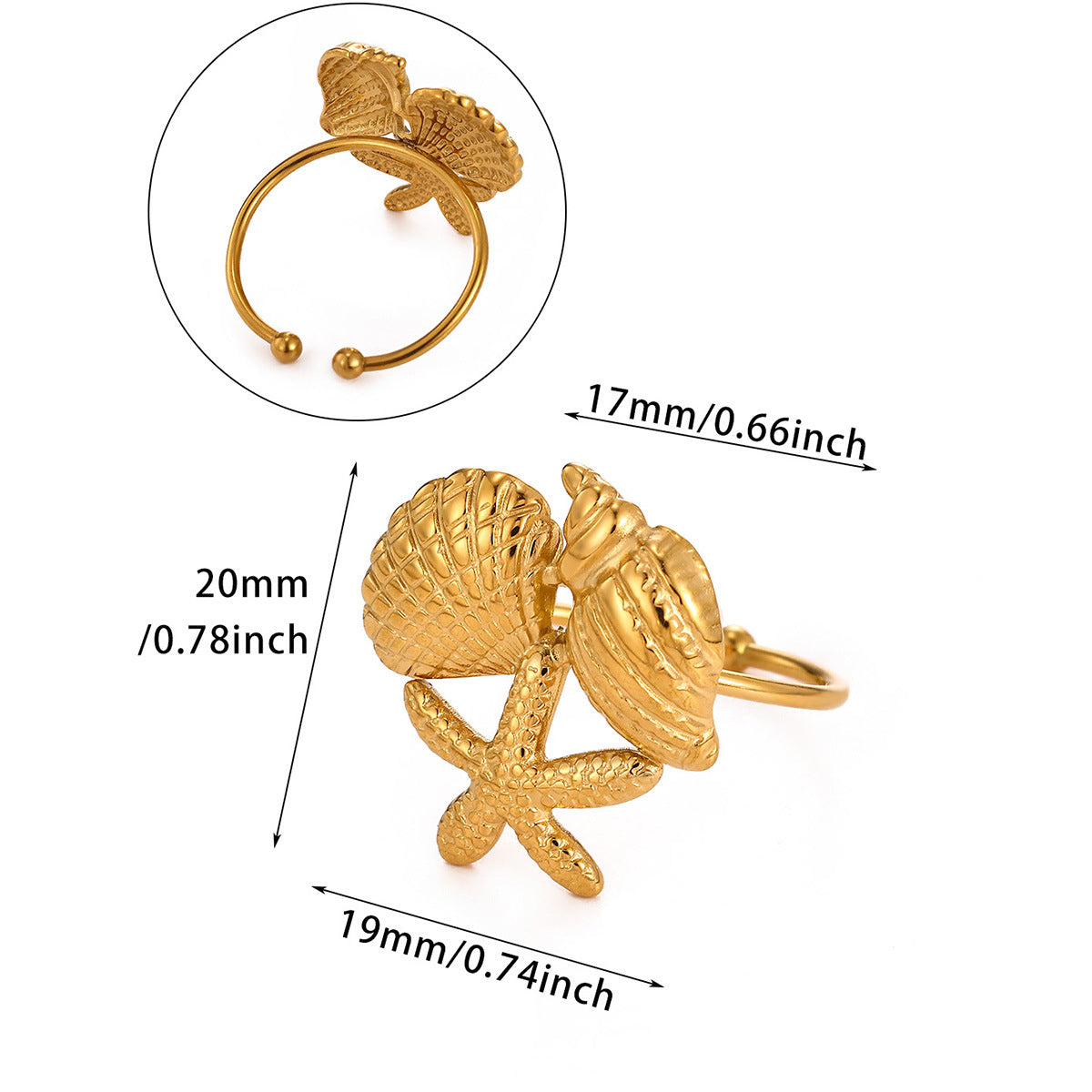 Mini anneau réglable en acier inoxydable