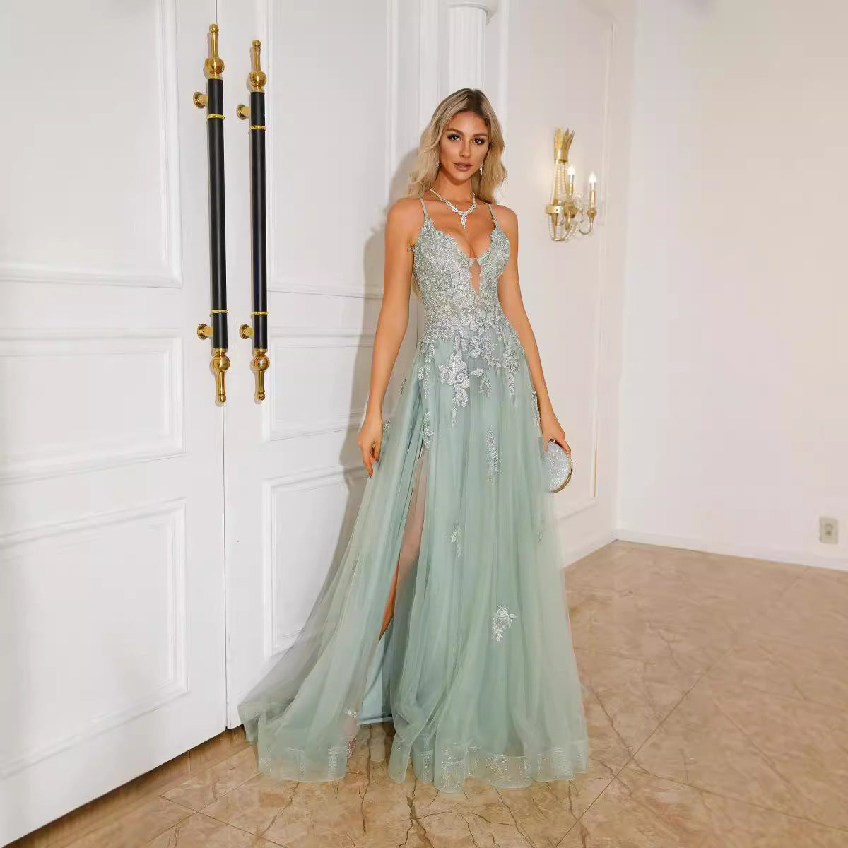 Women's Evening Dresses Long Suspender Dance Dress