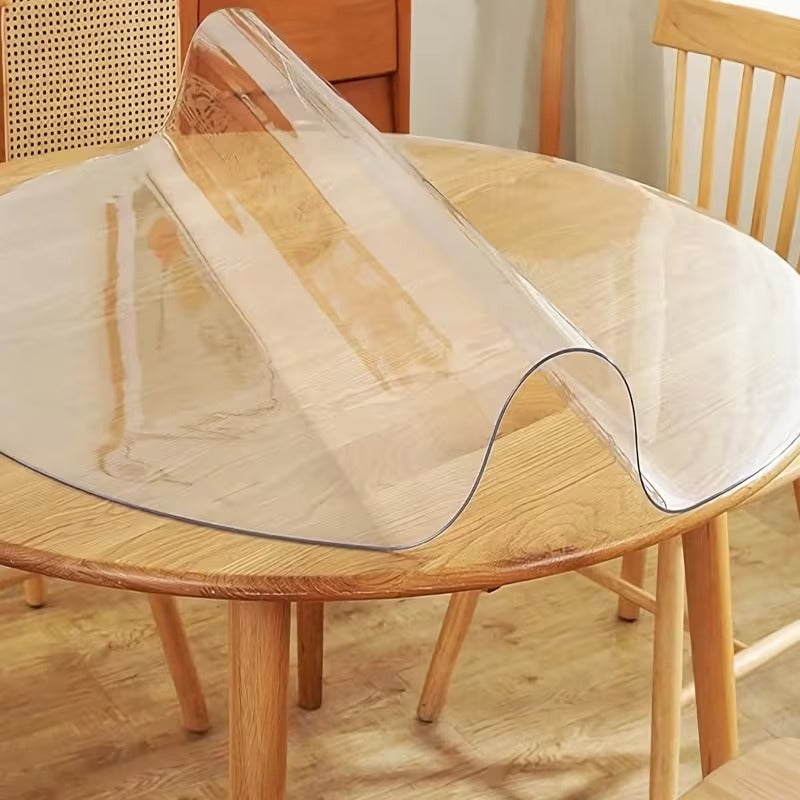 Couverture ronde en PVC 1,5mm Protecteur de table ronde résistant à la chaleur pour Roun