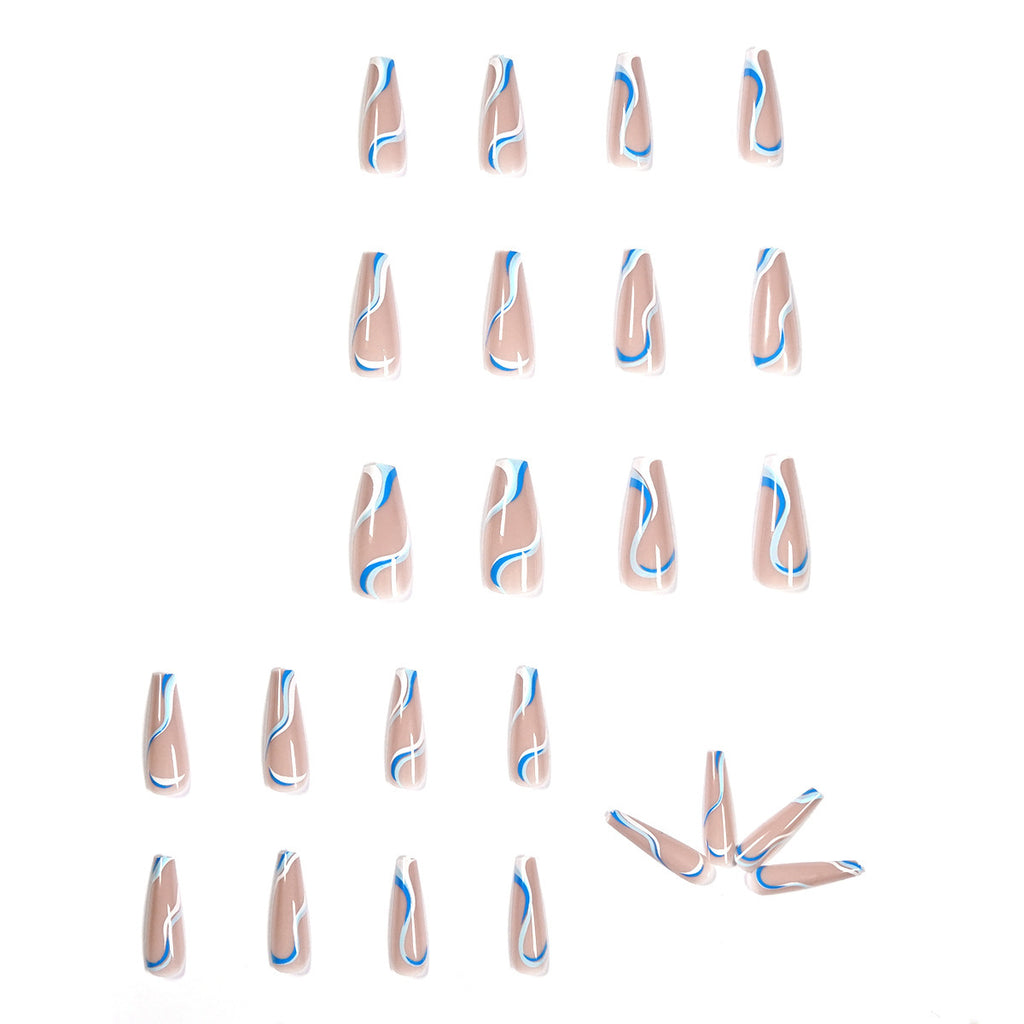 Conseils pour ongles amovibles bleu et blanc