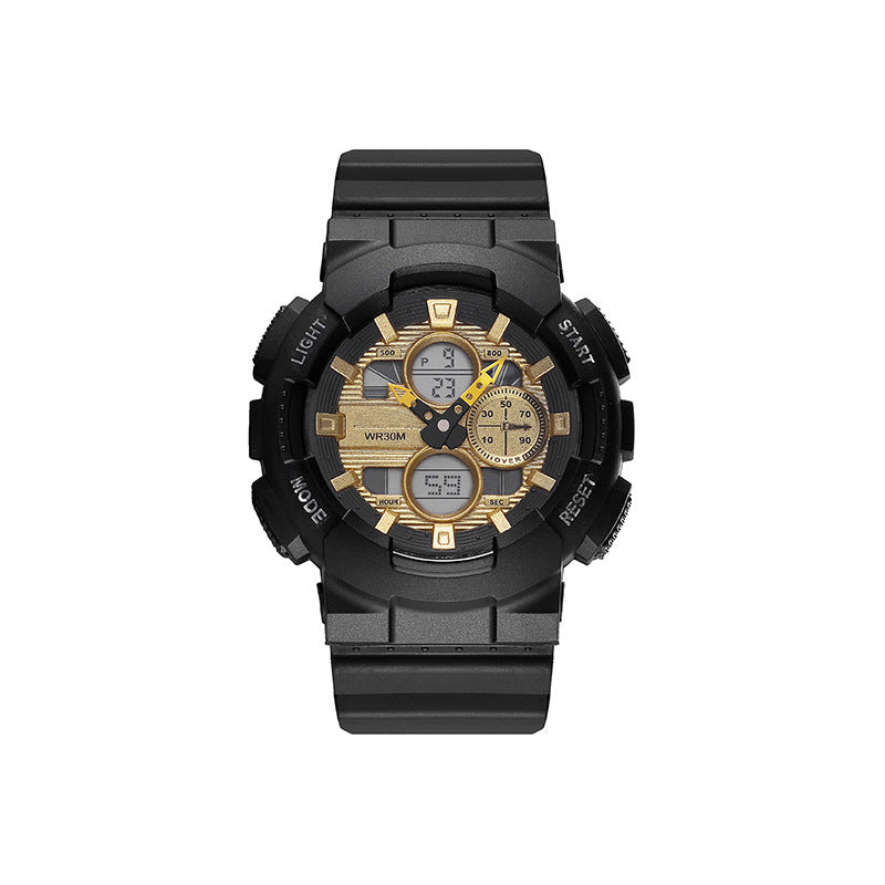 Men's Waterproof synchrone Double Inserts Electronic Watch Fashion