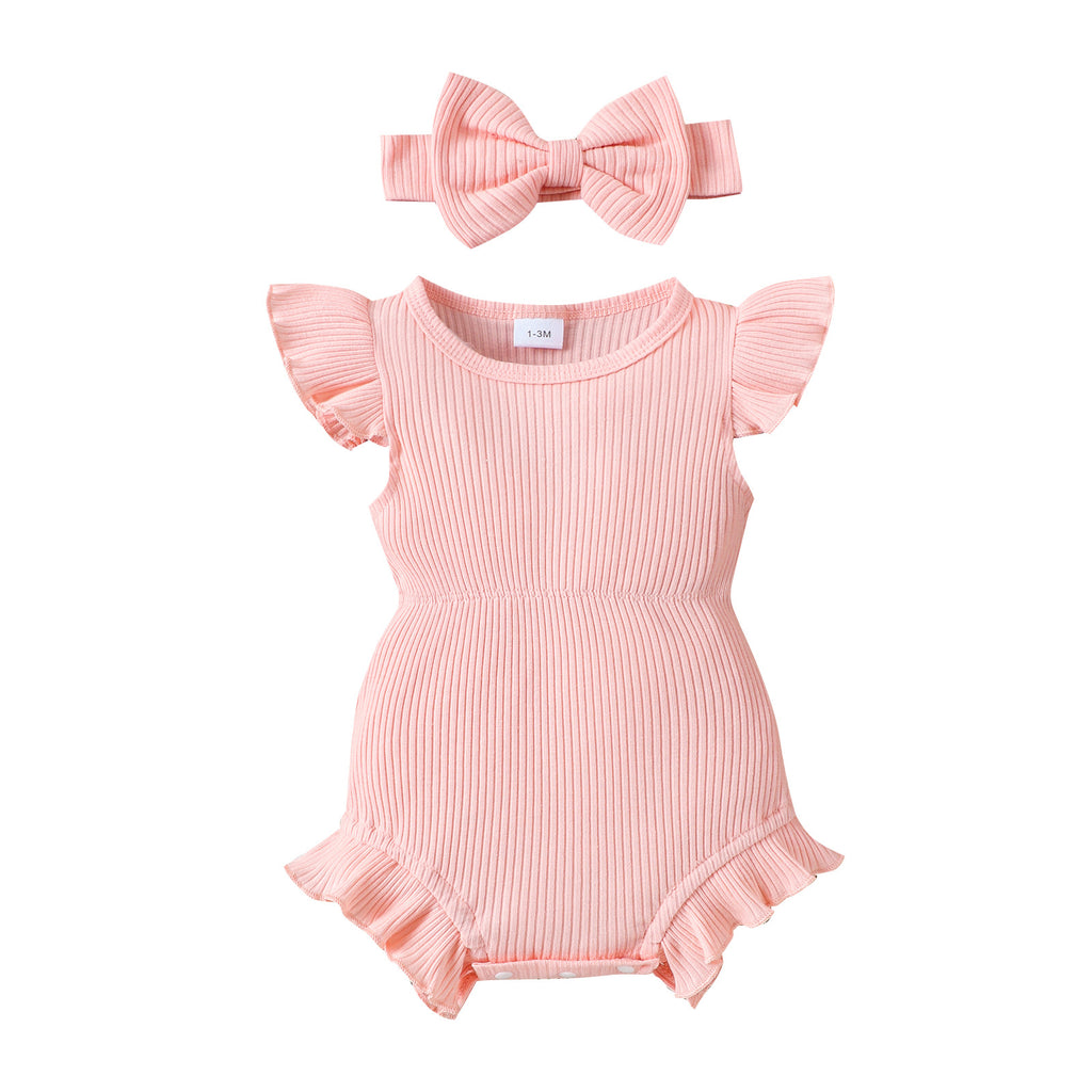 Multicolor Ribbed Romper for Toddlers