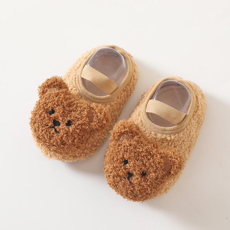 Chaussettes d'hiver Épaisseur bébé Chaussures d'intérieur Non-dérapant