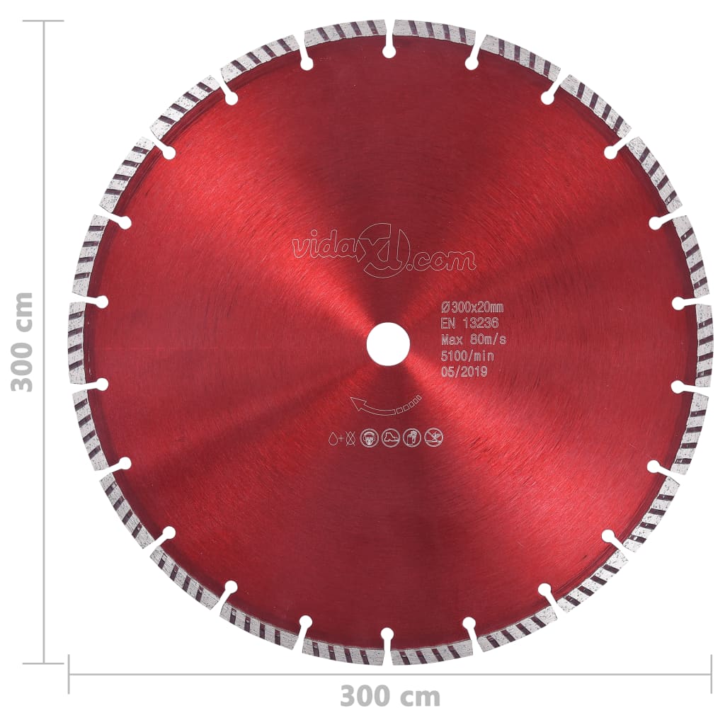 Disque de coupe diamant avec disque de coupe diamant Turbo 300 mm