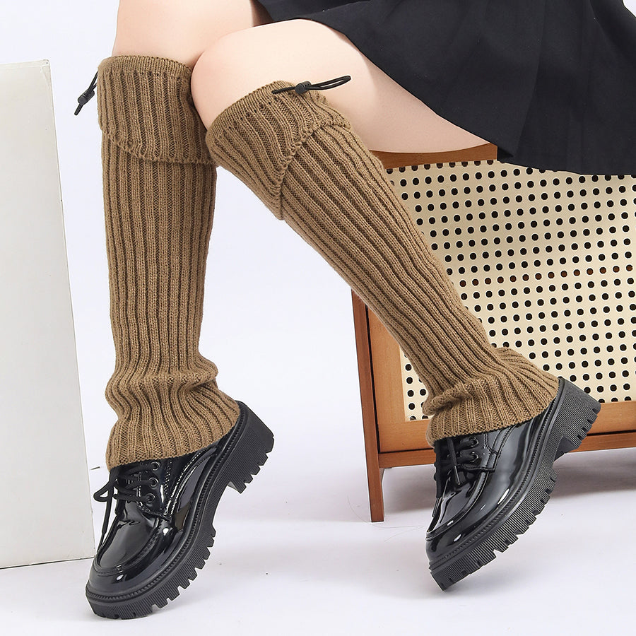 Bracelet en cuir polyvalent solide à jambes tricotées Warmer Couverture jambe Warmer pour la fête quotidienne
