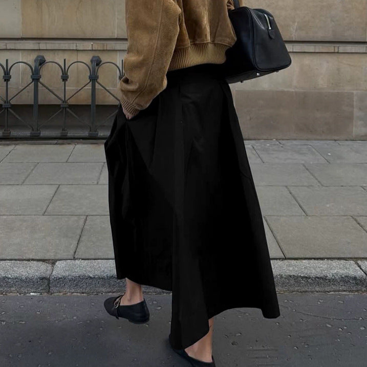 Minimiste taille haute Slimming jupe Midi pour femmes