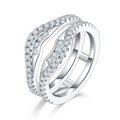 S925 anneau à double bande en argent sterling