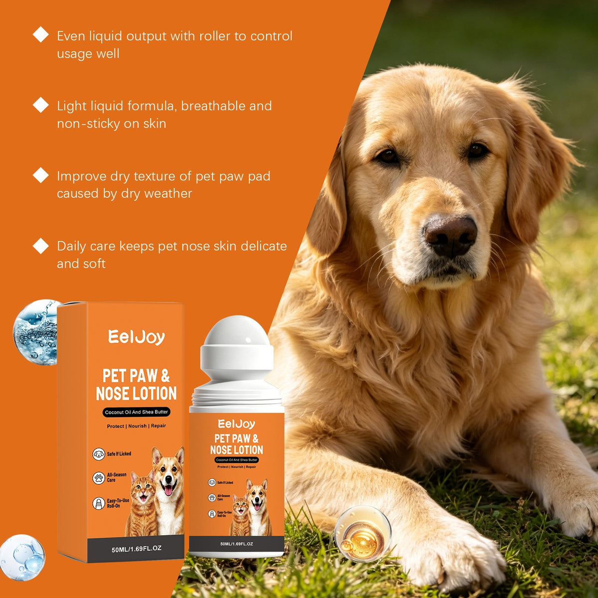 Eeljoy Pet Paw et Nez Lotion hydratant Ingrédients doux pour l'hydratation quotidienne et