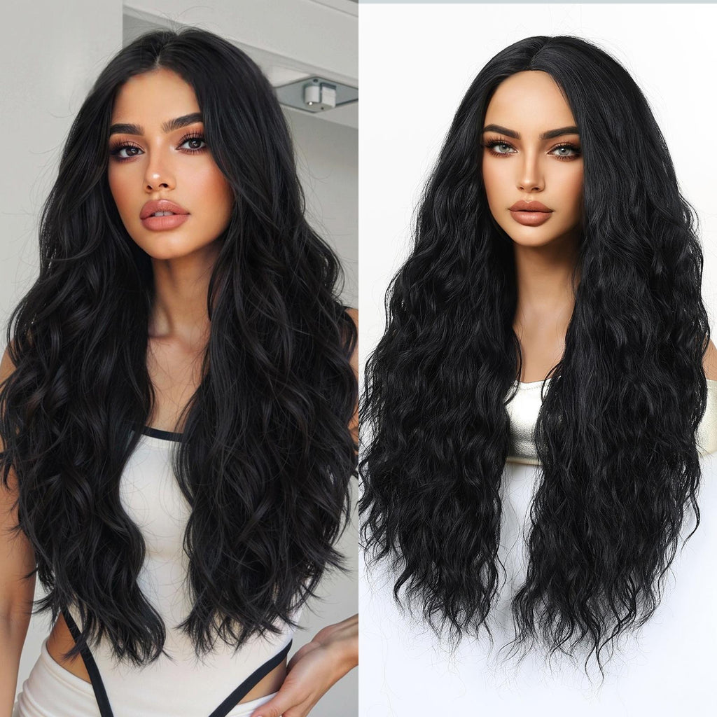 Long Medium Curl High Temperature Synthetic Silk Wig