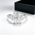 S925 Argent Long Rond Pointé-bottom 35-carat Moissanite Anneau de couleur D