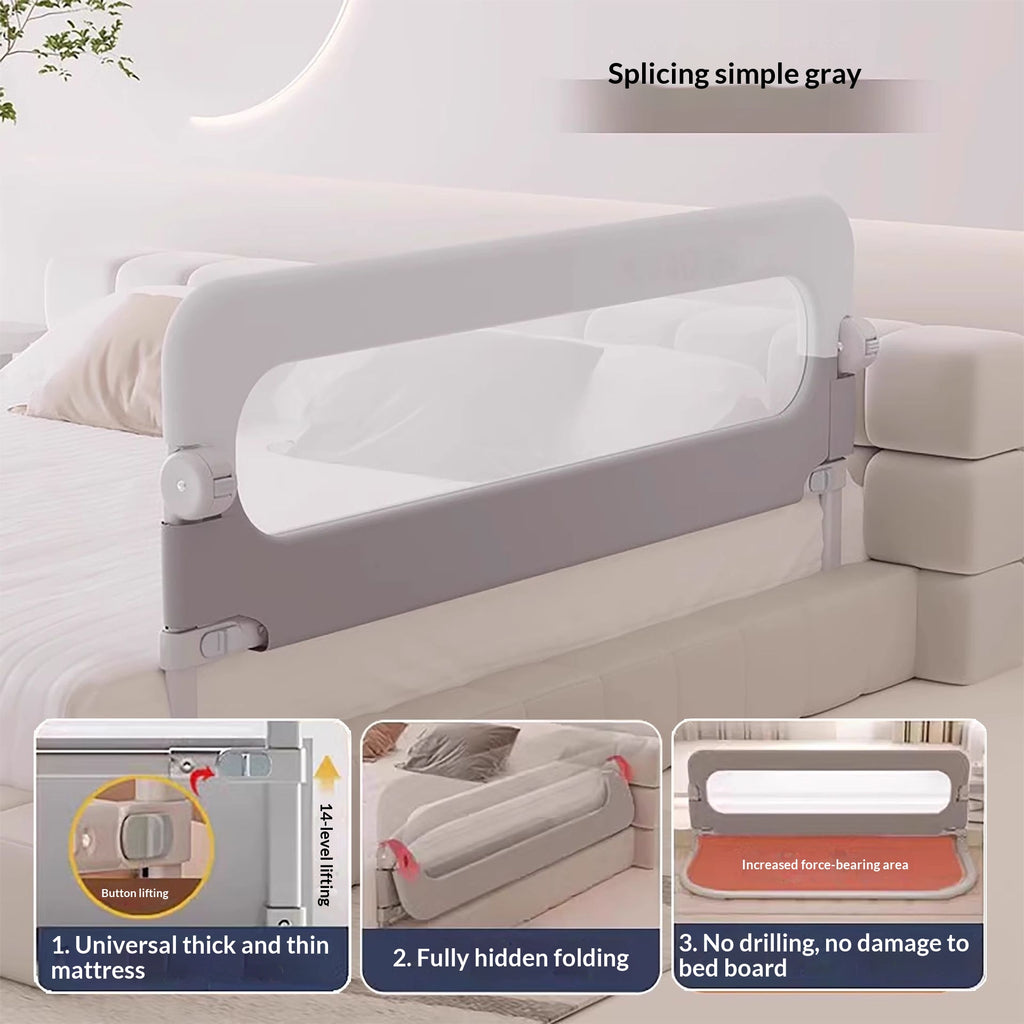 Garde de sécurité ferroviaire à lit bébé réglable Barrière de chevet pliable