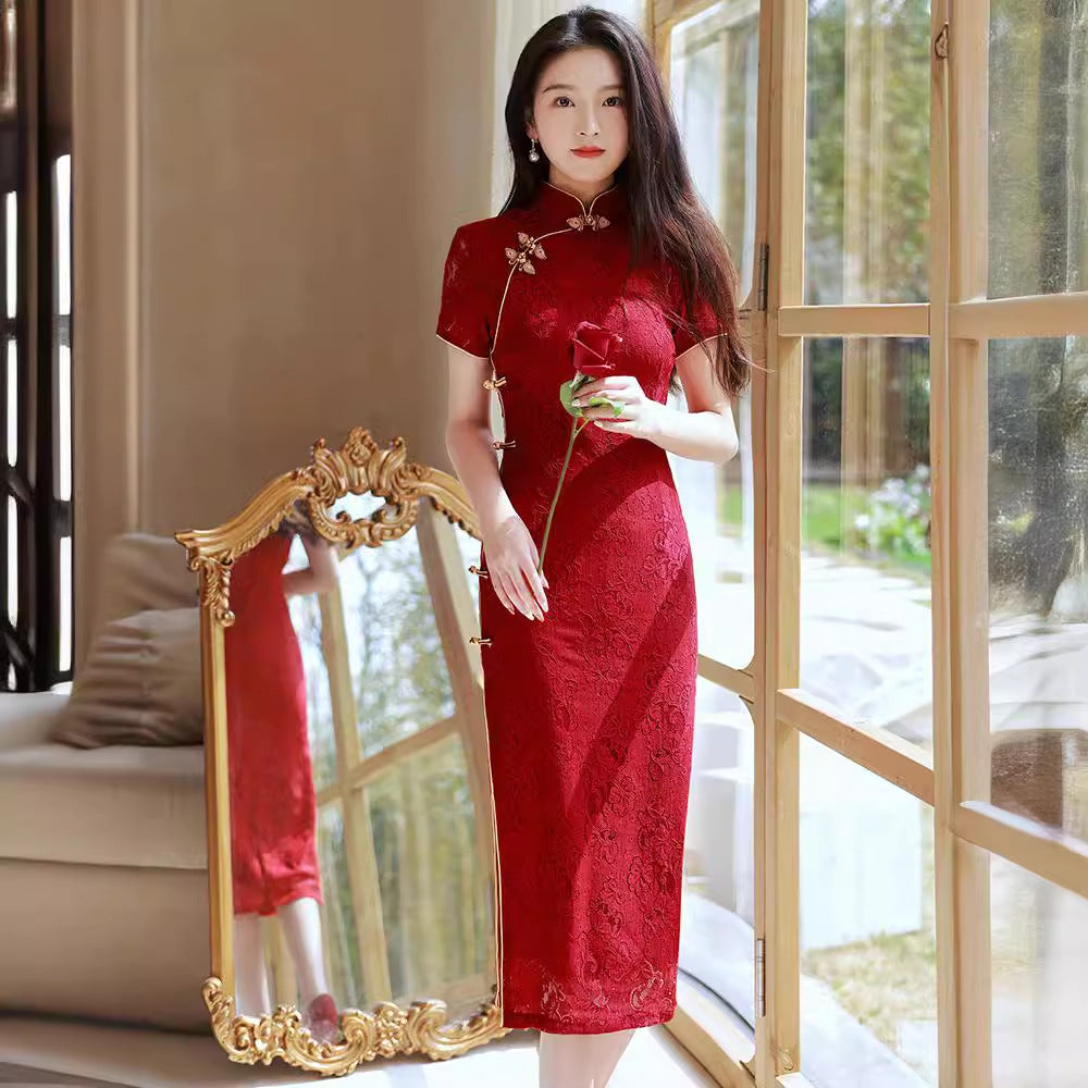 Élégant, haut de gamme longue fiançailles et robe de mariée pour les femmes