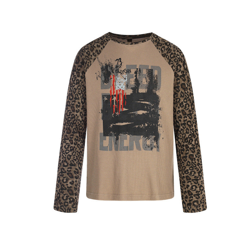 Lettre Graffiti Imprimer T-Shirt Basculant Loose-Fit pour hommes et femmes
