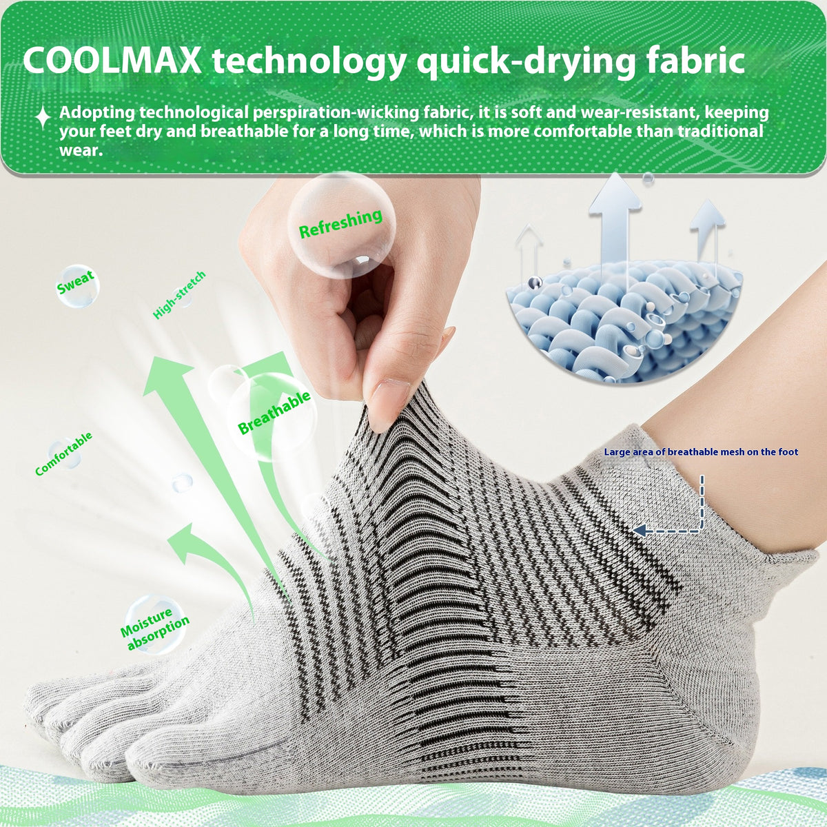 Course professionnelle Sport Yoga 200N Respirant Quick-sèchement chaussons court tube