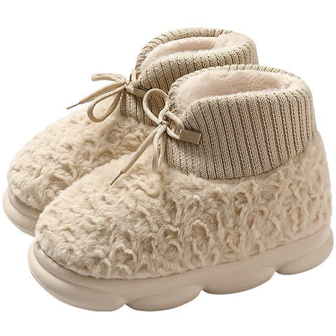 Bottes de neige Outer Wear En peluche coton rembourré Chaussures Poop Feeling Hiver Accueil Non-dérapant