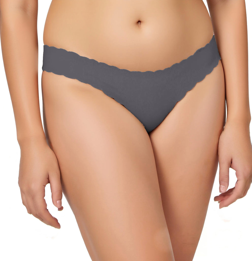 Thong à basse taille sans couture Wavy Lace