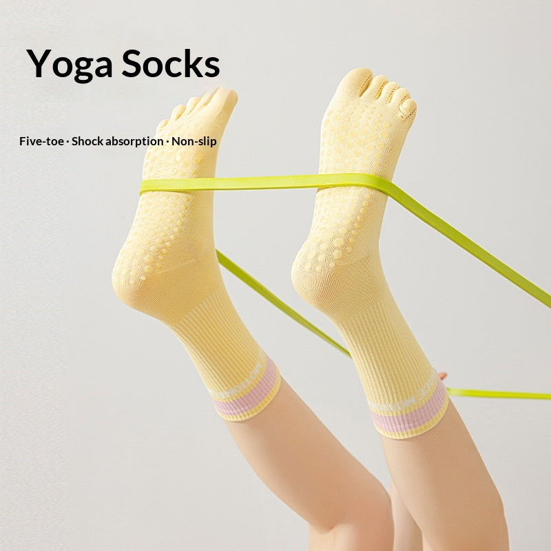 SpringSummer Chaussettes à cinq doigts pour le yoga et Pilates en couleurs vives pour les femmes