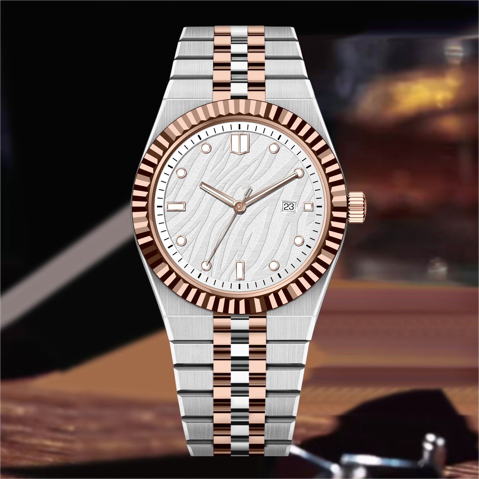Montre Quartz pour hommes en acier haut de gamme