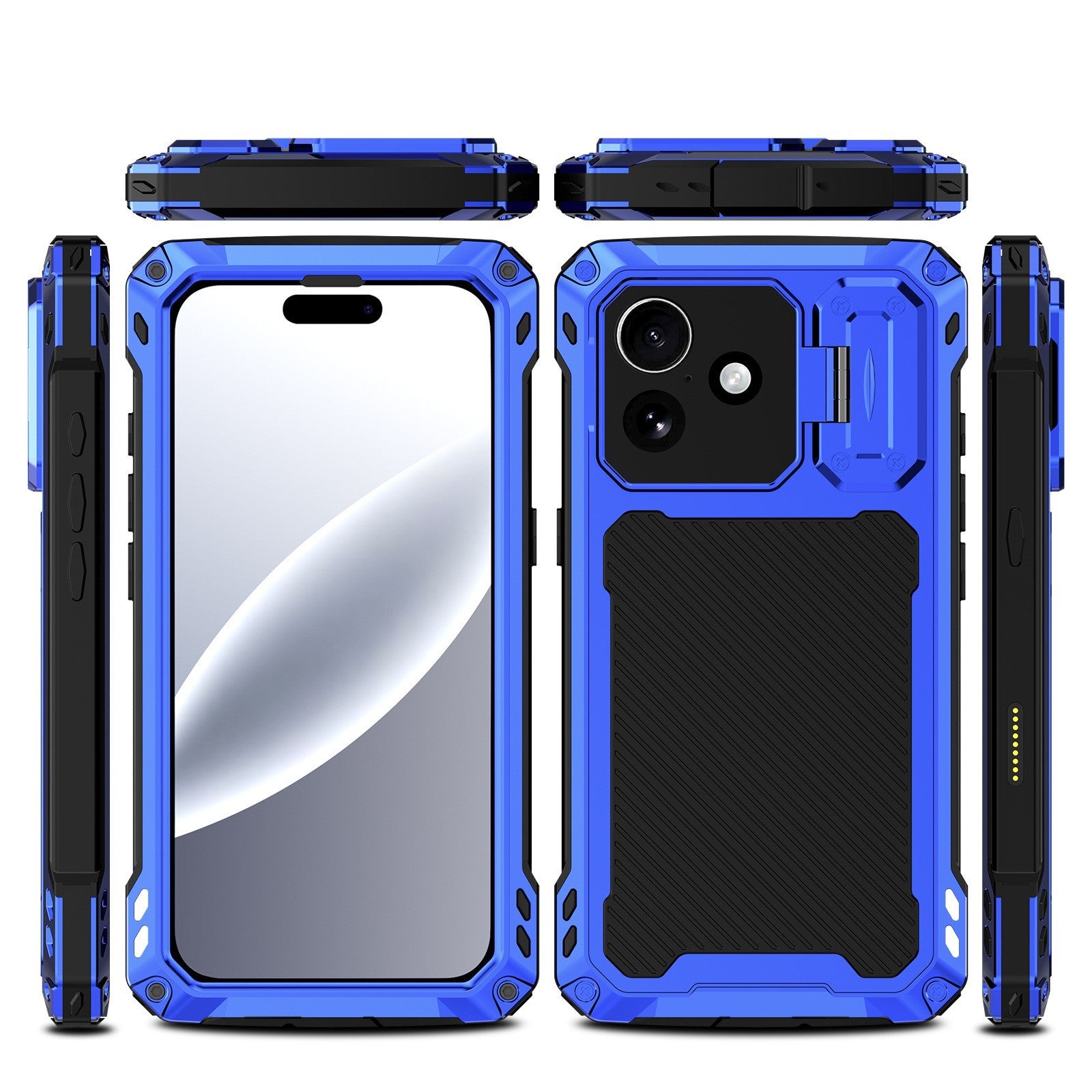 Boîtier de téléphone Silver Shield avec une protection et un support magnétiques complets